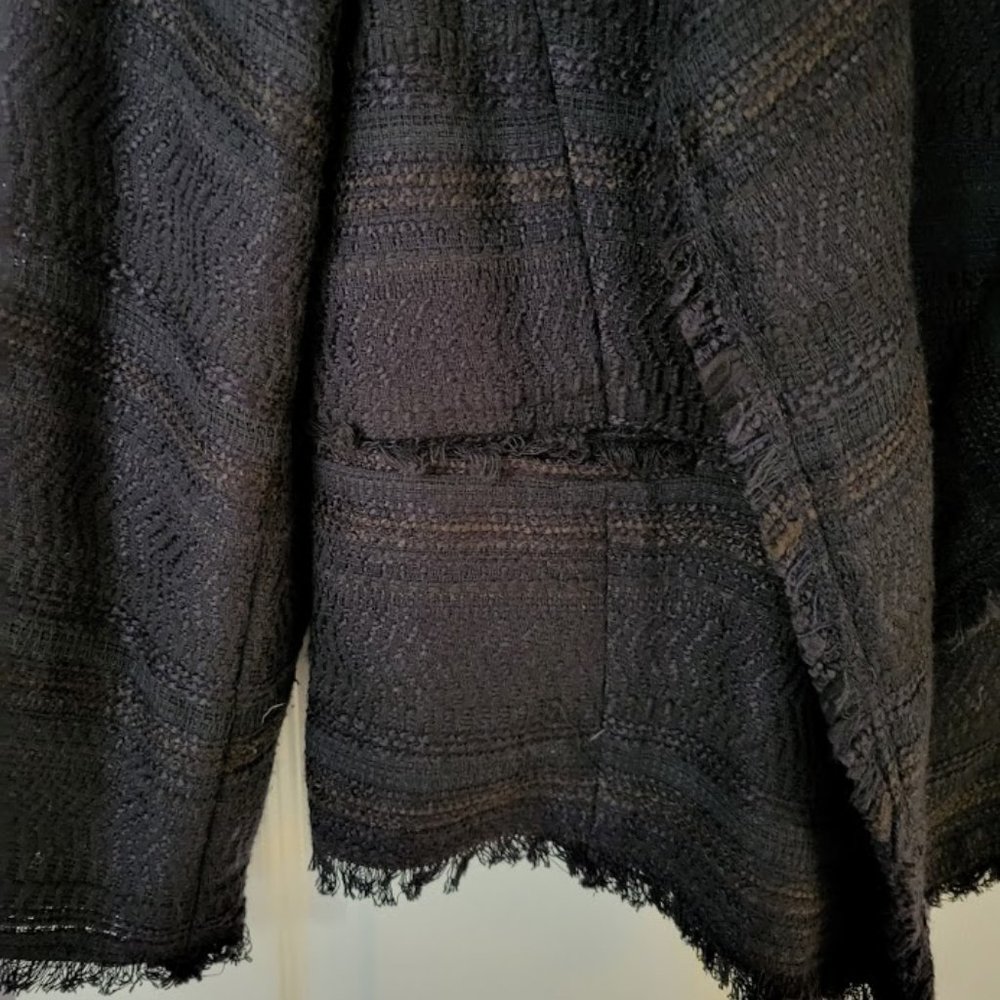 Ann Taylor LOFT black open front textured jacket Size 14 - Picture 2 of 6